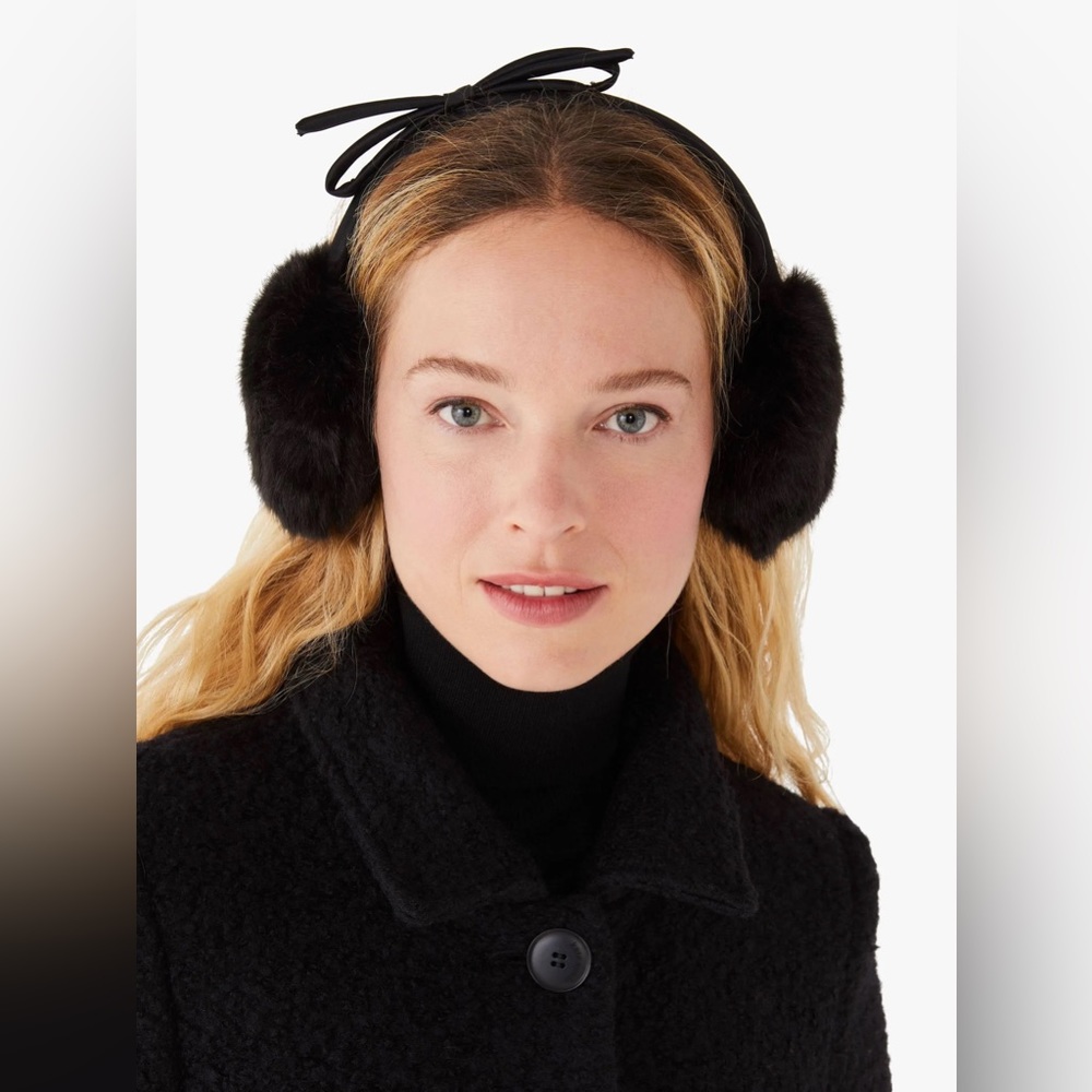 Kate Spade Shoelace Bow Earmuffs & Far Fax, Never Used, Very Cute